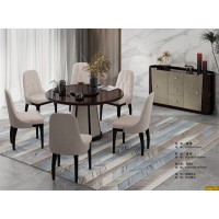 鑫亞軒家私：卓越皇朝意式輕奢極簡圓桌161#（黑檀亮光）