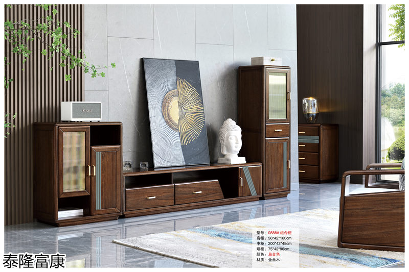 泰隆富康現(xiàn)代輕奢風(fēng)格金絲木套房家具