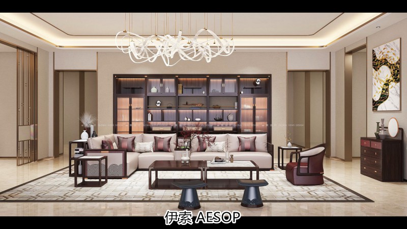 伊索未來系列國潮新中式非洲酸枝家具效果圖