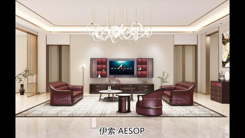 伊索未來系列國潮新中式非洲酸枝家具效果圖