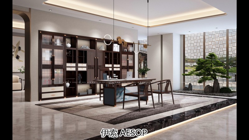 伊索未來系列國潮新中式非洲酸枝家具效果圖