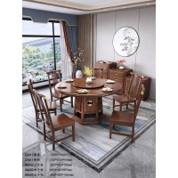 衛(wèi)府里新中式家具：圓桌CZ612、餐椅CY611