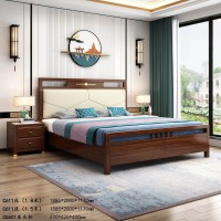 衛府里新中式家具：床C611、床頭柜CG601