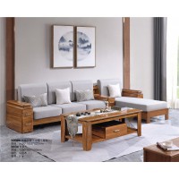 匯壹尊品烏金木家具：9908#轉(zhuǎn)角沙發(fā)+中箱（厚墊）