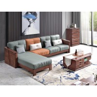 南喜紫金檀木家具：HK112#轉角沙發（厚墊）