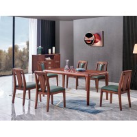 華夏國康卡迪婭輕奢極簡黃檀木家具：K502方桌、K55餐椅、K800餐邊柜