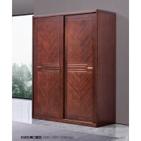 華夏國康卡迪婭輕奢極簡黃檀木家具：K900兩門推拉衣柜