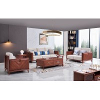 華夏國康卡迪婭輕奢極簡黃檀木家具：K011沙發