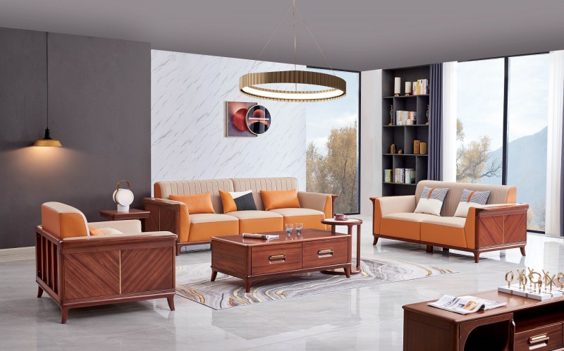 華夏國康卡迪婭輕奢極簡黃檀木家具：K012沙發