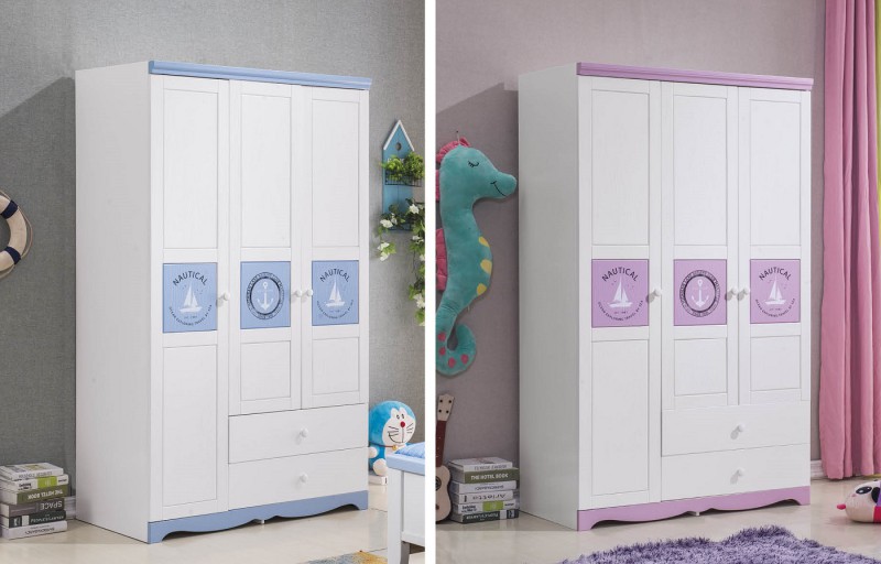 朵兒樂園青少年兒童家具：三門衣柜8803#