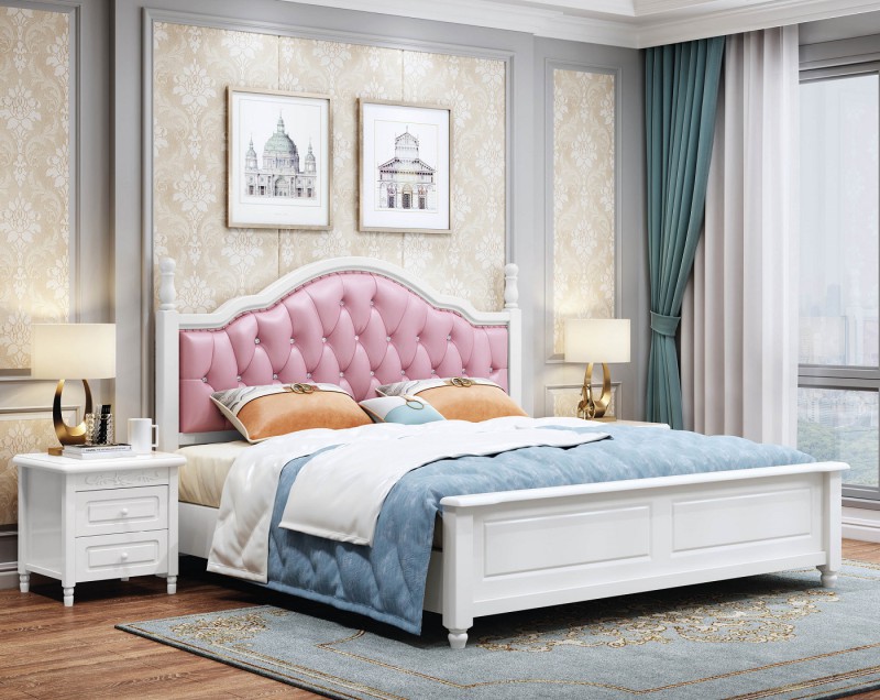 朵兒樂(lè)園青少年兒童家具：床816#（粉皮）