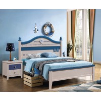 朵兒樂園青少年兒童家具：床2206#（深紫藍+水洗白）