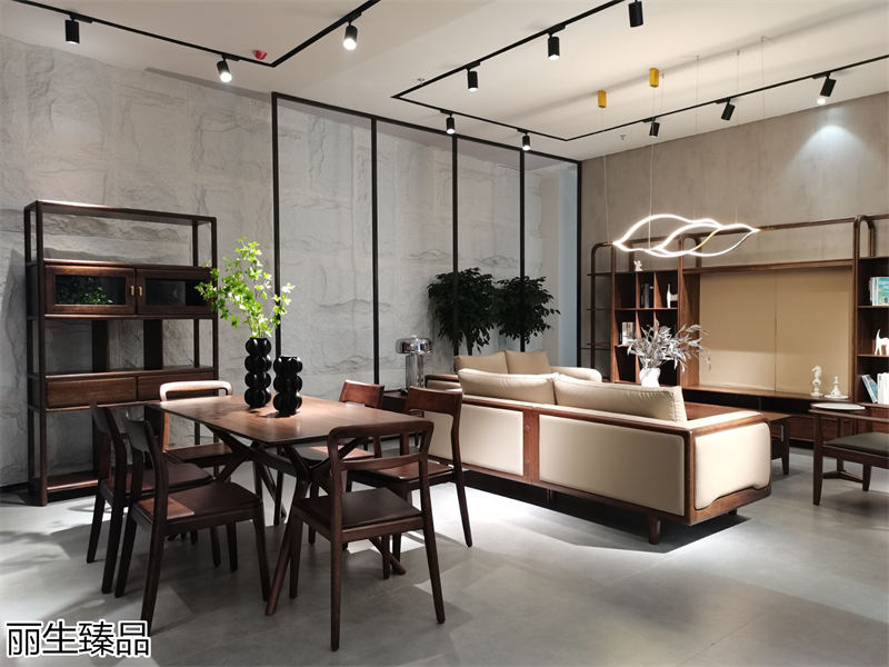 麗生緣&middot;麗生臻品意式輕奢風格烏絲楠木家具展廳實拍