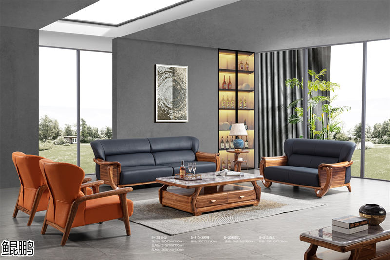 鯤鵬現(xiàn)代中式簡(jiǎn)約輕奢風(fēng)格大烏金木家具