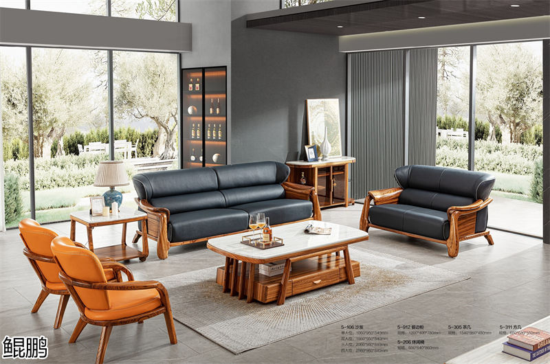 鯤鵬現(xiàn)代中式簡(jiǎn)約輕奢風(fēng)格大烏金木家具