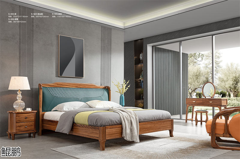 鯤鵬現(xiàn)代中式簡(jiǎn)約輕奢風(fēng)格大烏金木家具