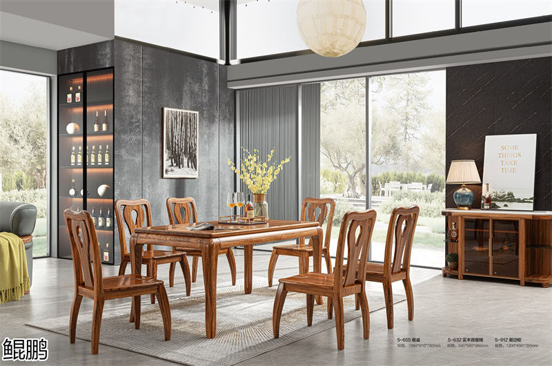 鯤鵬現(xiàn)代中式簡(jiǎn)約輕奢風(fēng)格大烏金木家具