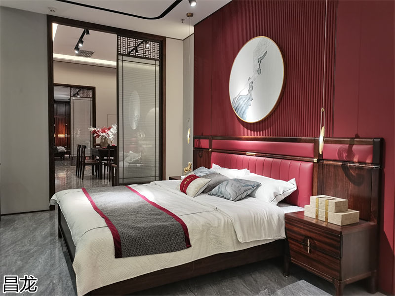 昌龍新中式烏金木整屋定制家具展廳實(shí)拍