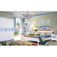 朵兒樂(lè)園青少年兒童家具：床115#（藍(lán)+白）