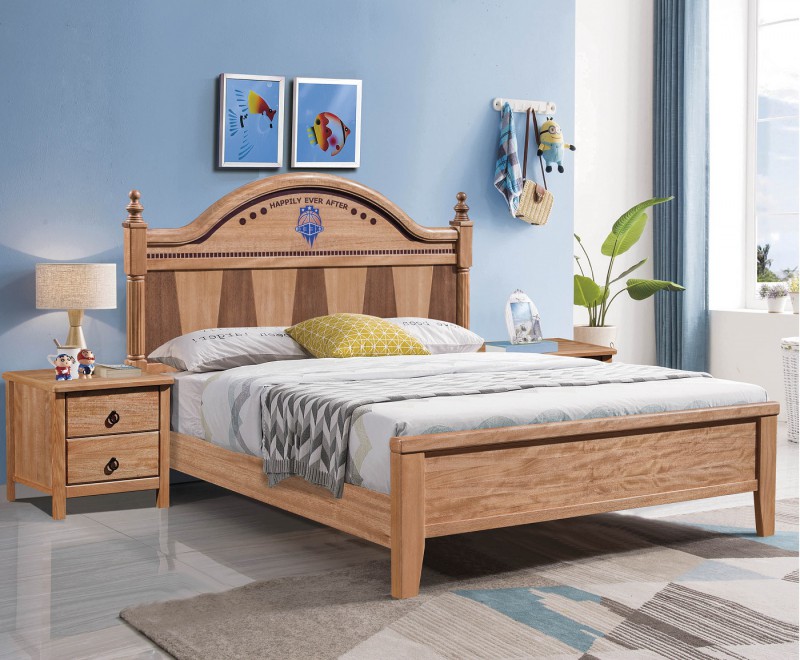 朵兒樂園青少年兒童金絲檀木家具：床026#（原木色）