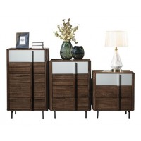 木來(lái)客現(xiàn)代輕奢極簡(jiǎn)黑胡桃木家具：6G03#五斗柜、6G02#四斗柜、6G01#三斗柜