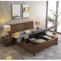 木來客現代輕奢極簡黑胡桃木家具：189#氣壓高箱