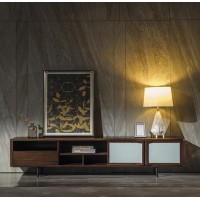 木來(lái)客現(xiàn)代輕奢極簡(jiǎn)黑胡桃木家具：6K01#電視柜