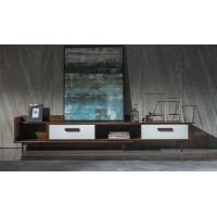 木來(lái)客現(xiàn)代輕奢極簡(jiǎn)黑胡桃木家具：6K02#電視柜