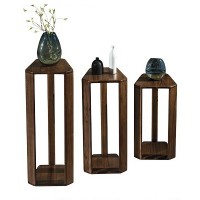 木來客現代輕奢極簡黑胡桃木家具：8V01#高花架、8V02#中花架、8V03#低花架