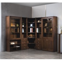 木來客現(xiàn)代輕奢極簡黑胡桃木家具：8F01#單門書柜、8F02#兩門書柜、8F03#雙門書柜、8F05#書柜轉(zhuǎn)角