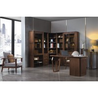 木來客現代輕奢極簡黑胡桃木家具：8E01#書桌