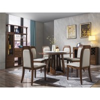 木來客現代輕奢極簡黑胡桃木家具：8T02#圓桌