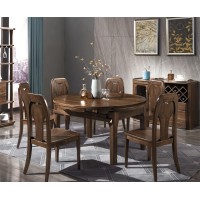 木來客現代輕奢極簡黑胡桃木家具：8T03#拉伸餐臺