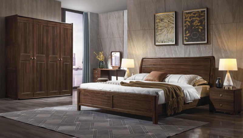 木來客現代輕奢極簡黑胡桃木家具