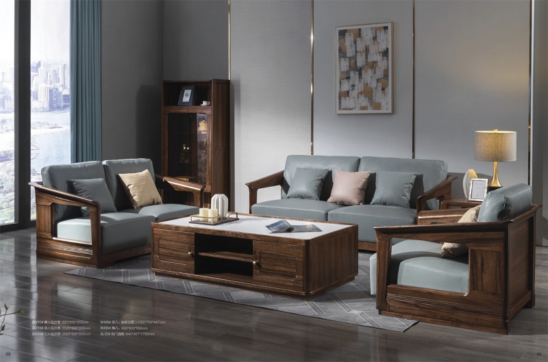 木來客現代輕奢極簡黑胡桃木家具