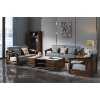 木來客現代輕奢極簡黑胡桃木家具：8W15#沙發