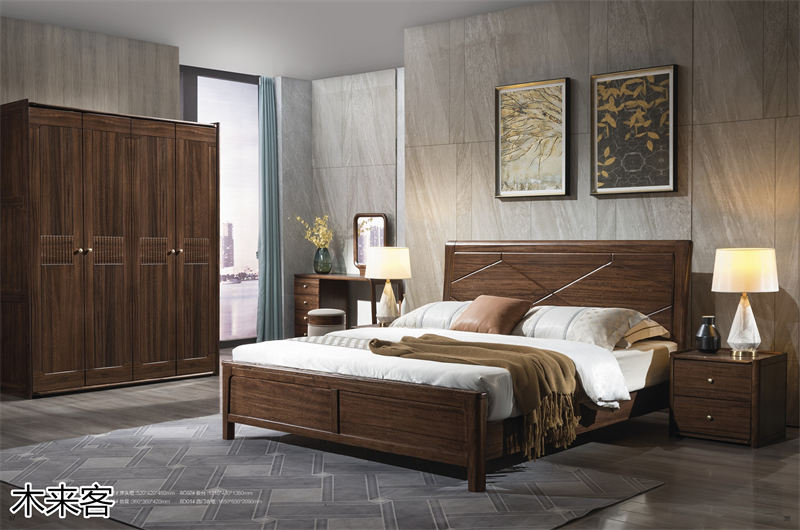 喻皓天成 木來客現(xiàn)代輕奢極簡(jiǎn)黑胡桃家具