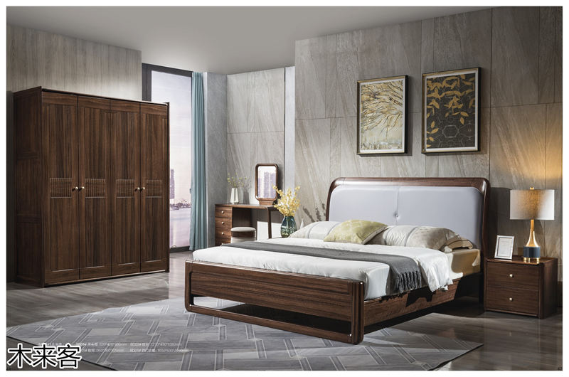 喻皓天成 木來客現(xiàn)代輕奢極簡(jiǎn)黑胡桃家具