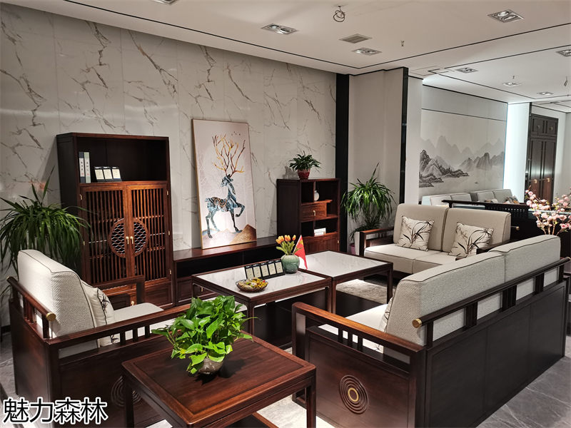 魅力森林 &ldquo;和氣&rdquo;新中式風格烏金木家具展廳實拍