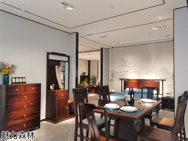 魅力森林 &ldquo;和氣&rdquo;新中式風格烏金木家具展廳實拍