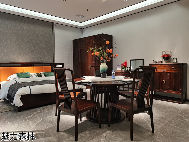 魅力森林 &ldquo;和氣&rdquo;新中式風格烏金木家具展廳實拍