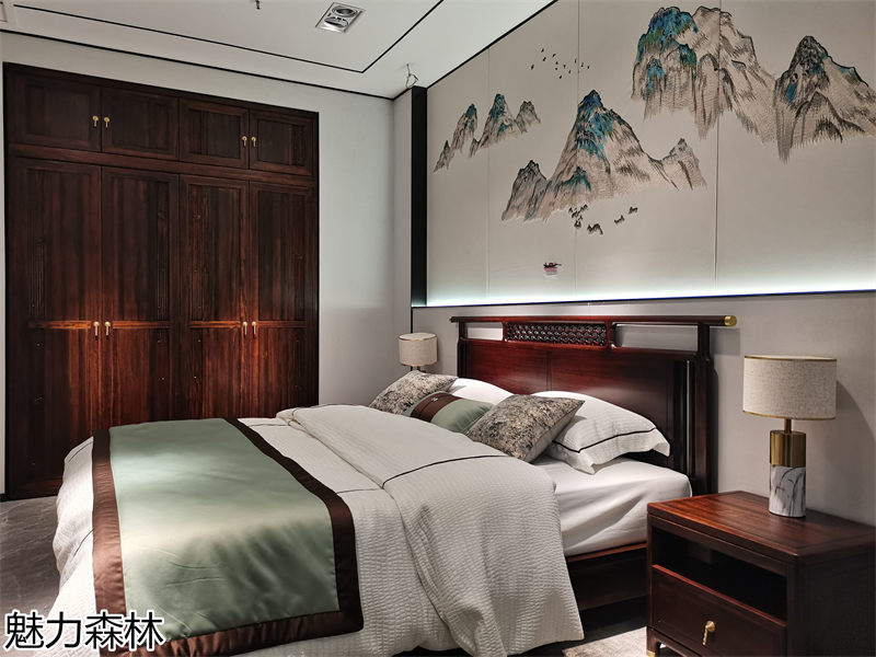 魅力森林 &ldquo;和氣&rdquo;新中式風格烏金木家具展廳實拍