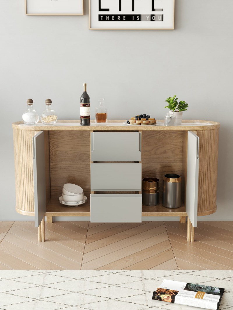 匠者白蠟木系列家具：JD-626餐邊柜原木色