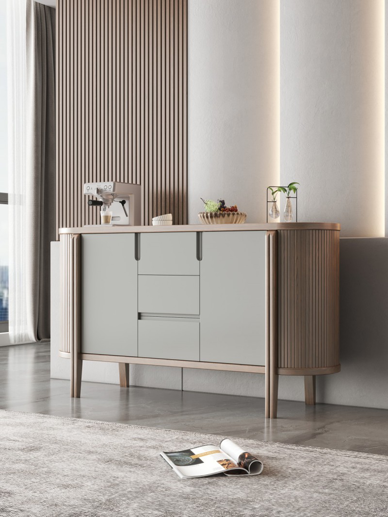 匠者白蠟?zāi)鞠盗屑揖撸篔D-626餐邊柜胡桃色