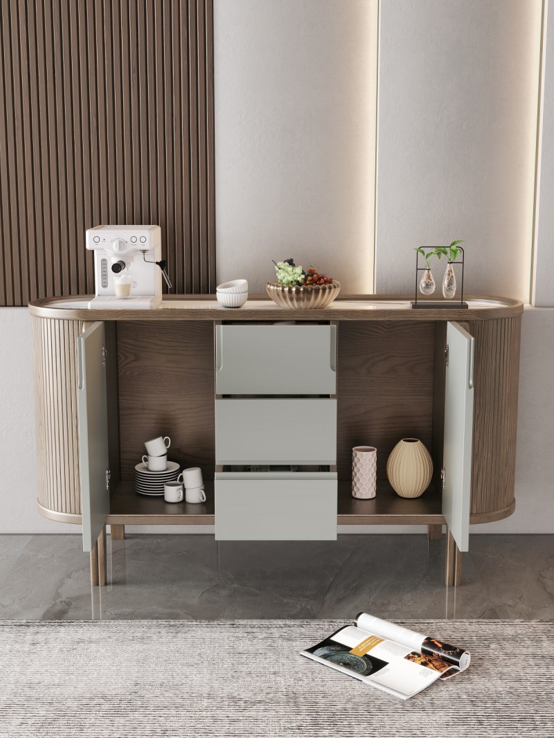 匠者白蠟?zāi)鞠盗屑揖撸篔D-626餐邊柜胡桃色