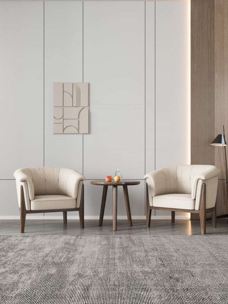 匠者白蠟?zāi)鞠盗屑揖撸篔D-625休閑椅胡桃色