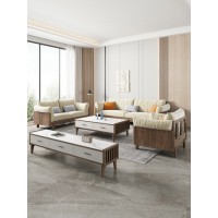 匠者白蠟木系列家具：JD-616沙發胡桃色1+2+3