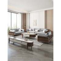 匠者白蠟木系列家具：JD-615沙發胡桃色1+2+3