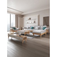 匠者白蠟?zāi)鞠盗屑揖撸篔D-612沙發(fā)原木色4+踏