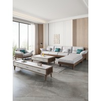 匠者白蠟木系列家具：JD-612沙發胡桃色4+踏